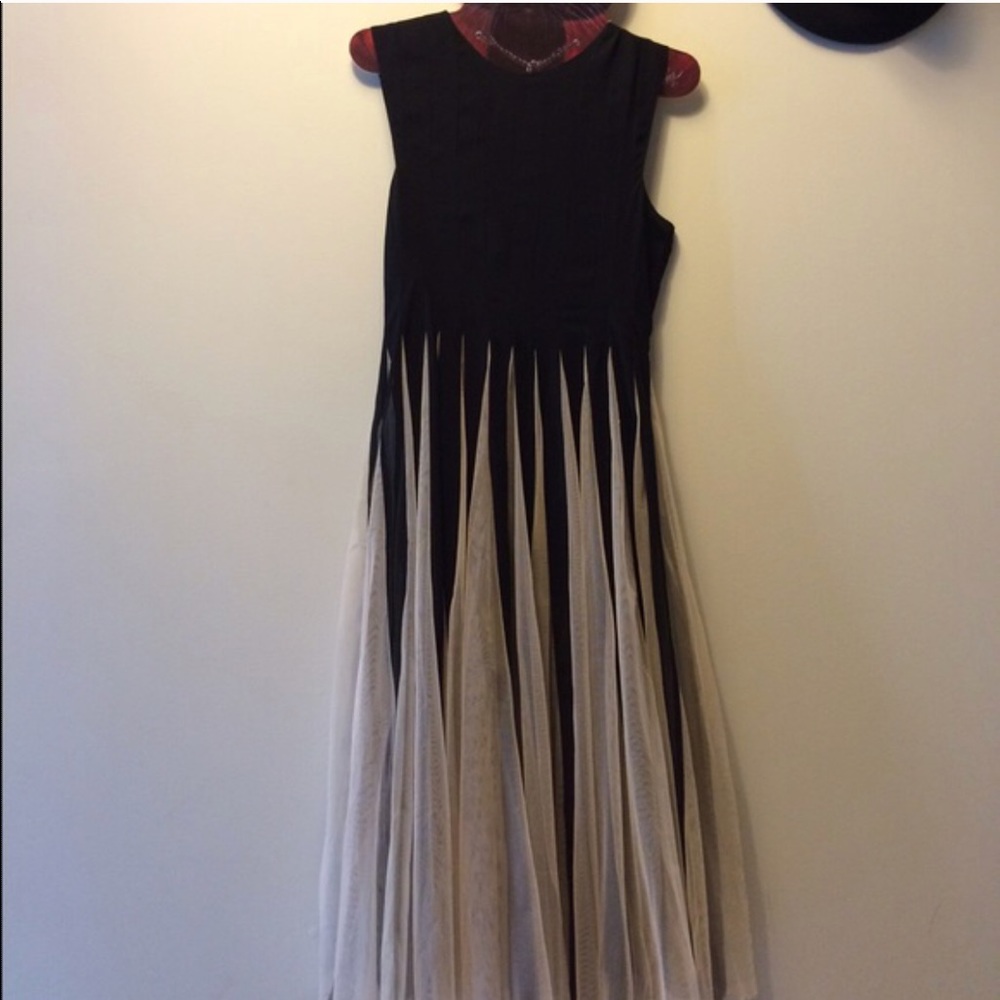 Asos midi pleated black dress